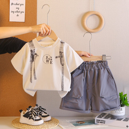 Casual short sleeved two-piece boys' clothing
