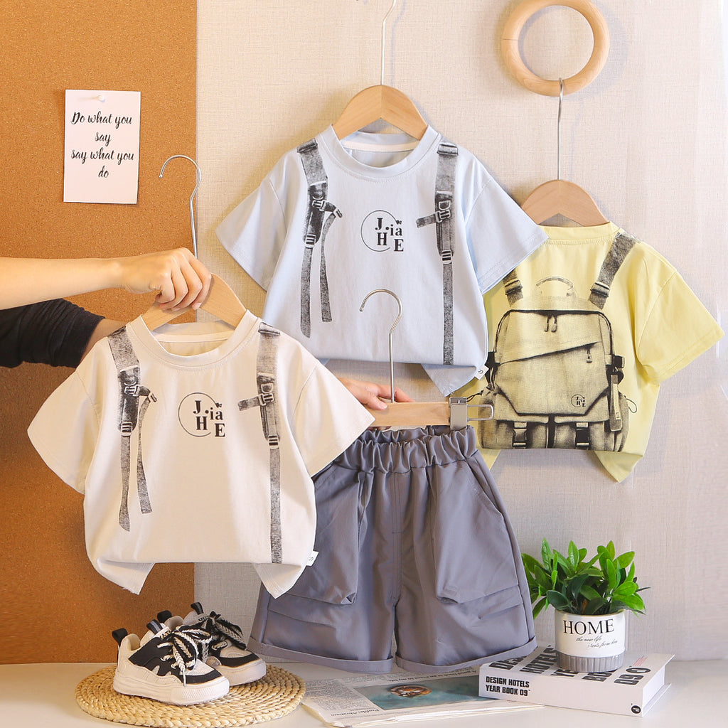 Casual short sleeved two-piece boys' clothing
