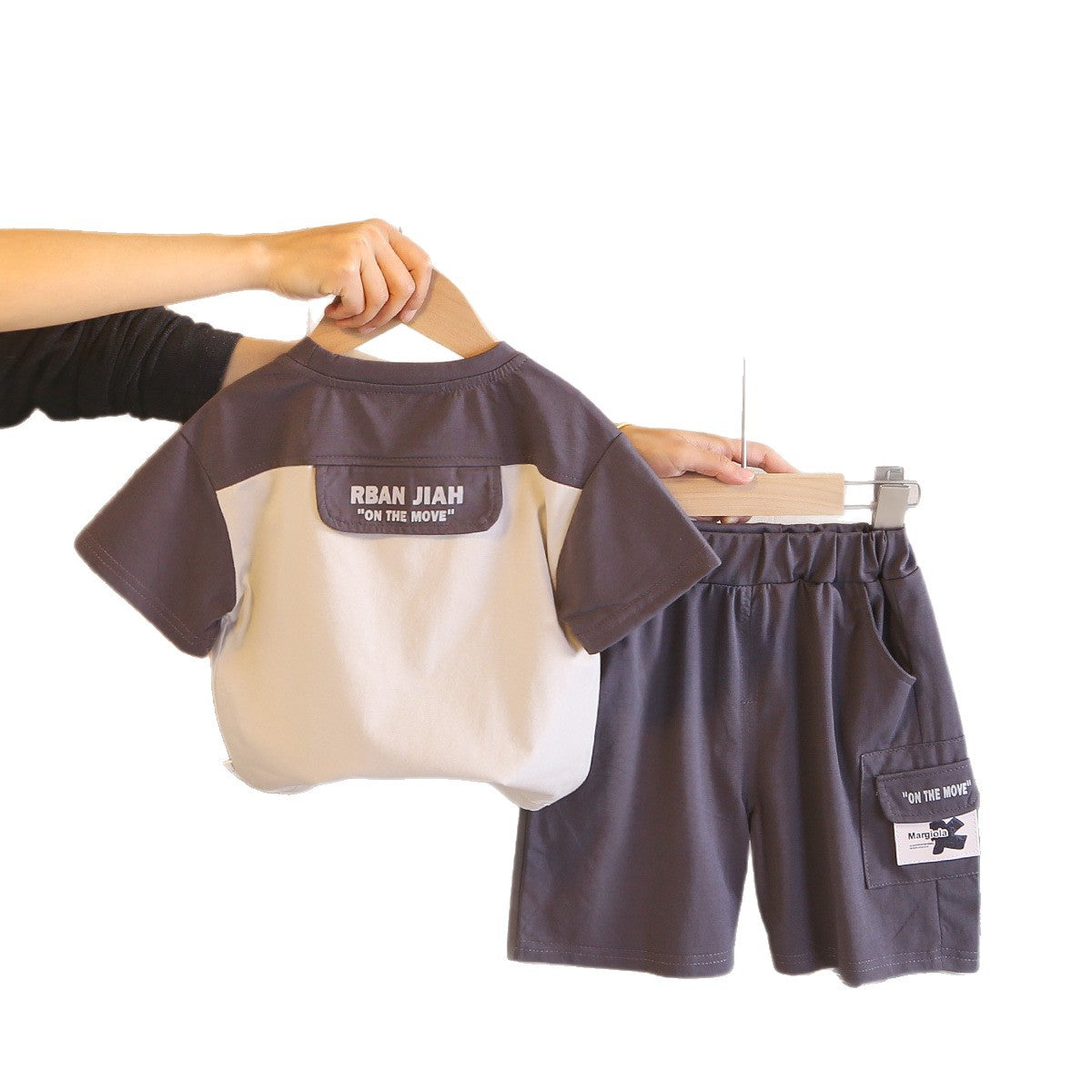 Summer round neck casual short sleeved two-piece set