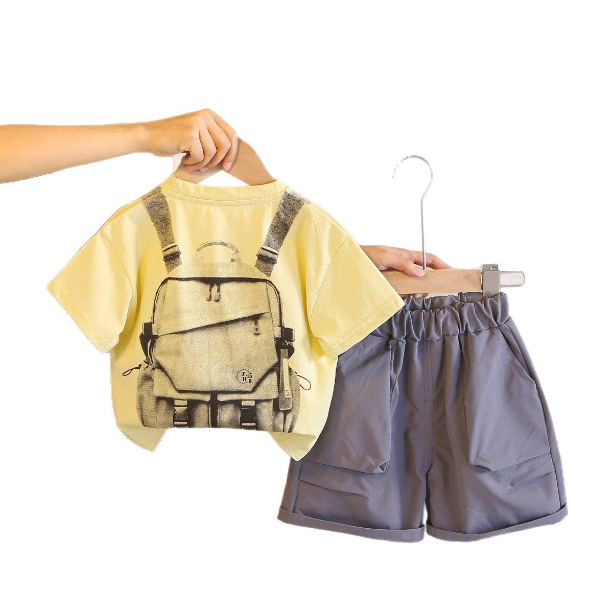 Casual short sleeved two-piece boys' clothing